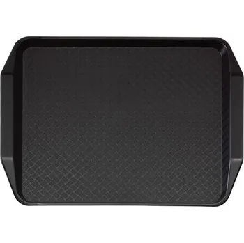Cambro Obdélníkový podnos s tvarovanými držadly 410x300 mm, černý | CAMBRO, Fast Food
