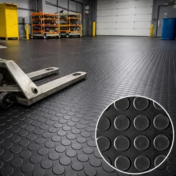 pvc podlaha Penízková pryž 4mm černá Označení šíře role: 1,2 m