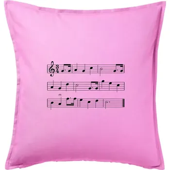 Polštář Hodně štěstí zdraví - noty - Polštář 50x50 - 50x50 - Pouze potah ( Růžová )