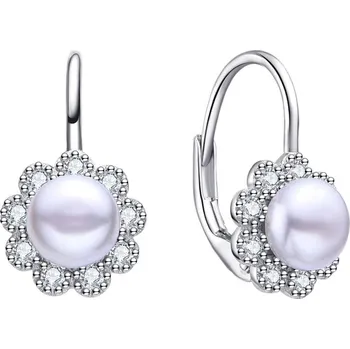 Náušnice MOISS perlové stříbrné naušnice