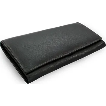 Černá dámská klopová kožená peněženka Ellalien