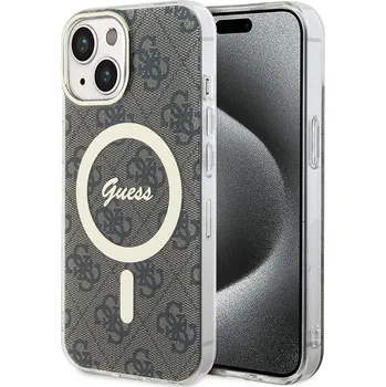 Pouzdro na mobilní telefon Guess - IML 4G MagSafe (GUHMP15MH4STW) - iPhone 15 Plus - hnědá