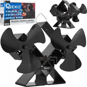 Domácí ventilátor Termoelektrický ventilátor Geko dvojitý 509 m3/h černý