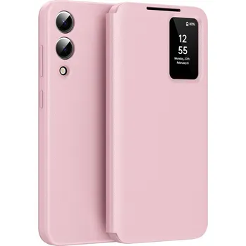 Pouzdro na mobilní telefon Flipové pouzdro Techsuit SmartView pro Samsung Galaxy S25 Edge - Růžové