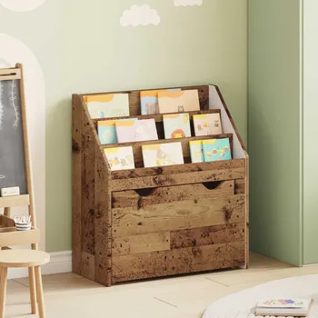 Knihovna vidaXL Dětský regál Staré dřevo 60 x 29,5 x 69 cm kompozitní dřevo [892397]