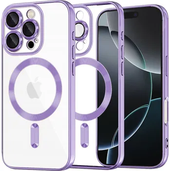 Pouzdro na mobilní telefon Techsuit - Luxusní křišťálový MagSafe - iPhone 16 Pro - světle fialový