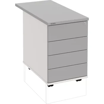 Zásuvkový kontejner Kancelářský kontejner K 34 C PTO P 80 - ŠEDÁ , BÍLÁ