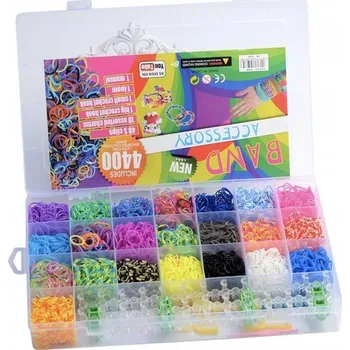 kreativní sada GUMIČKY NA VÝROBU NÁRAMKŮ BAREVNÉ GUMIČKY PRO DĚTI 3000 KUSŮ