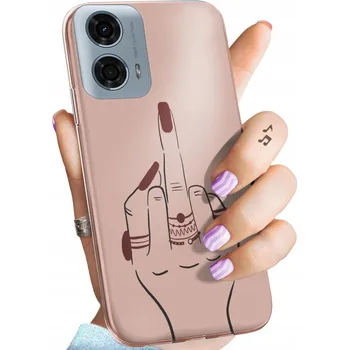 Pouzdro na mobilní telefon Zadní Kryt Hello Case pro MOTOROLA MOTO G24 / MOTO G04 béžový