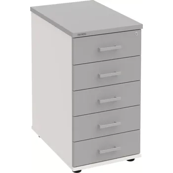 Zásuvkový kontejner Kancelářský kontejner K 35 C P - ŠEDÁ , BÍLÁ