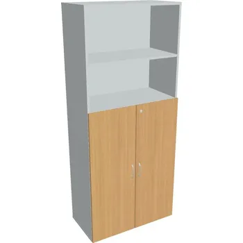 Policová skříň Skříň policová dveřová DZ 5 80 04 (Jednobodové zamykání) - BUK , ŠEDÁ