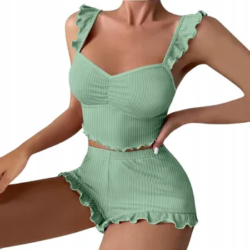 Dámské pyžamo SNM dámské pyžamo polyester zelené univerzální velikosti