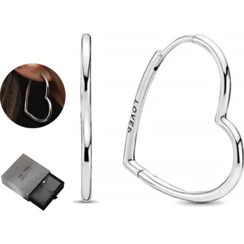 Náušnice Náušnice kruhy ve tvaru asymetrických srdcí S925