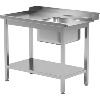 Jídelní stůl TECHNICA Levý stůl s bočním plněním, dřezem a poličkou pro myčku nádobí s odsavačem par 900x700x850 mm | TECHNICA, 239L9070