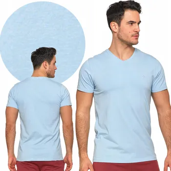 Pánské tričko BAVLNA PREMIUM BAVLNĚNÉ TRIČKO S KRÁTKÝM RUKÁVEM, MODRÉ, MORAJ vel. 3XL