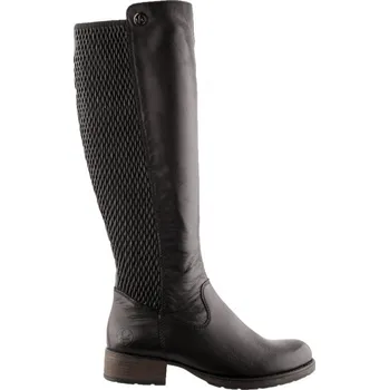 Dámská móda Dámské kožené kozačky na podpatku RIEKER Z9591-00 černé #Velikost: 40