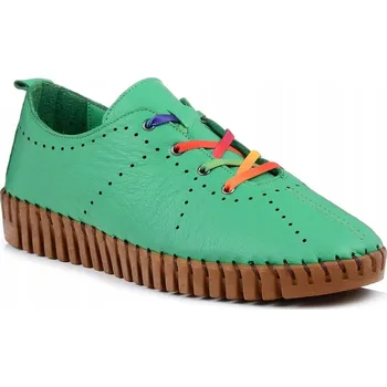 Dámská obuv Dámské kožené polobotky šněrovací zelené pohodlné Loretta Vitale 5011 39