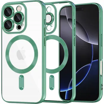 Pouzdro na mobilní telefon Techsuit - Luxusní křišťálový MagSafe - iPhone 16 Pro Max - světle zelený