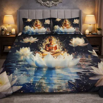 Povlečení 2-dílné ložní povlečení - Buddha v bílém lotosu