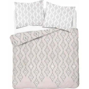 Povlečení SADA POVLEČENÍ 160X200 Detexpol MIKROFIBRA Geometrie Pudrová Růžová/béžová