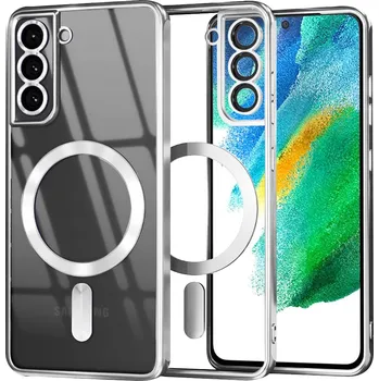 Pouzdro na mobilní telefon Techsuit - Luxusní křišťálový MagSafe - Samsung Galaxy S21 FE 5G - stříbrný