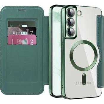 Pouzdro na mobilní telefon Techsuit - Pouzdro SmartMag Book - Samsung Galaxy S22 Plus 5G - zelené