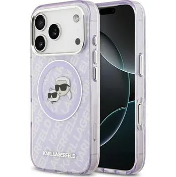 Pouzdro na mobilní telefon Karl Lagerfeld - IML Glitter K&C Heads Logo MagSafe (KLHMP17LHMKBKCHOU) - iPhone 17 Pro - fialová