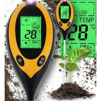 Kyseloměr, tester a miernik pH půdy, měření teploty, vlhkosti a světla