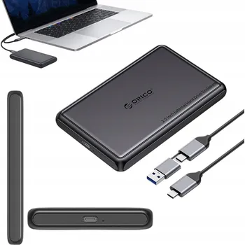Disková kapsa Orico DDL25-C3 2,5" HDD/SSD USB-C 5Gb/s - černá