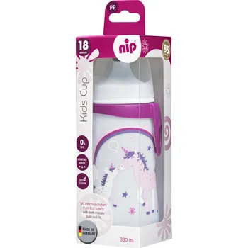 NIP Kids cup láhev s pítkem PP, 330ml, holka