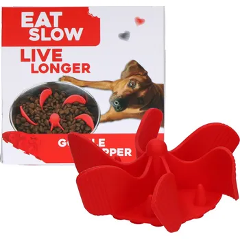 Miska pro psa Eat Slow Live Longer zpomalovací Spirála do misky červená M