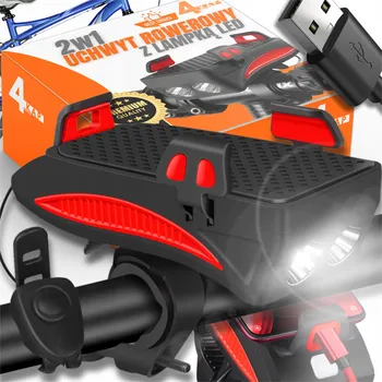 Cyklosvítilna SVĚTLO NA KOLO DRŽÁK NA TELEFON SILNÉ LED SVĚTLO NA KOLO HORN