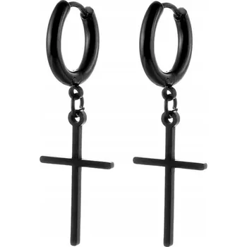 Náušnice Náušnice HUGGIE Křížek OCEL Punk Gothic Rock