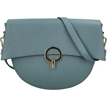 Kabelka Trendová dámská kožená crossbody Keira, modrozelená