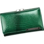 Zelená kožená lakovaná peněženka středních rozměrů LGF108