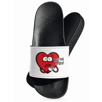 Pánské pantofle Bastard Bolí mě srdce pantofle White