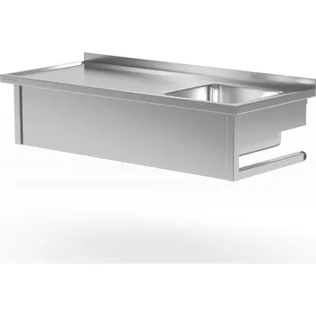 Jídelní stůl TECHNICA Nástěnný stůl s jednoplášťovým dřezem, pravostranný 1500x600x300 mm | TECHNICA, 212WP1560