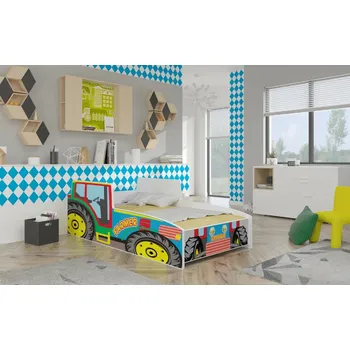 Dětská postýlka ADRK Dětská postel Farmer Traktor včetně roštu a matrace 160 x 80 cm