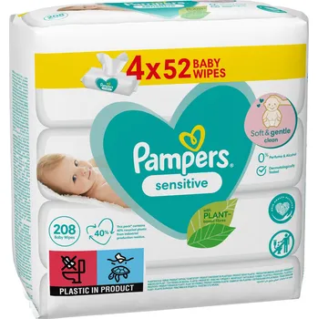 Dětský vlhčený ubrousek Vlhčené ubrousky Pampers Sensitive 4 x 52 ks = 208 ks
