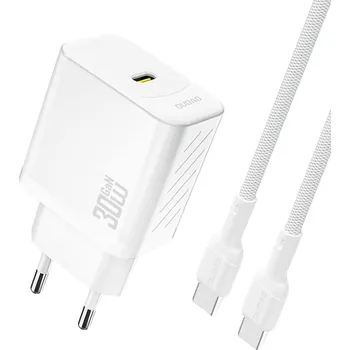 Dudao A27PCEU nabíječka do sítě USB-C / PD / 30W + kabel USB-C / USB-C / bílá