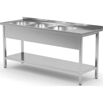 Jídelní stůl TECHNICA Stůl s třídřezem, levá strana s policí 1700x700x850 mm | TECHNICA, 225L1770