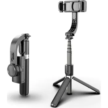 Selfie tyč Techsuit - Selfie tyč (L08) - stabilní gimbal/stativ s dálkovým ovládáním Bluetooth, 360 otáček, 86 cm - černá