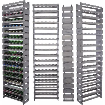 Stojan na víno Stojan na lahve, modulární regál na víno 18x6 lahví, VYSOKÝ, BEZ NÁŘADÍ