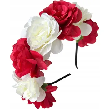 Čelenka Čelenka do vlasů Sajbazar věnec bílo-červený