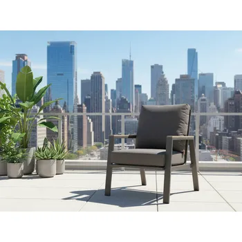 Zahradní hliníkové křeslo Atlanta šedé