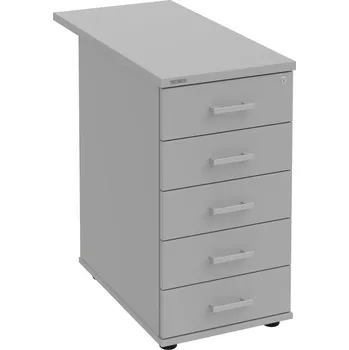 Zásuvkový kontejner Kancelářský kontejner K 35 C P 80 - ŠEDÁ , ŠEDÁ