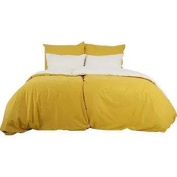 Povlečení B.E.S. - Petrovice Povlečení bavlna double face zip - Hořčicové/kávové 140 × 220 cm