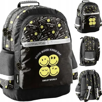 Školní batoh Školní batoh vícekomorový Paso černý, odstíny žluté a zlaté, vícebarevný, 19 l