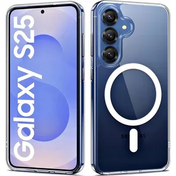 Pouzdro na mobilní telefon Zadní Kryt Pouzdro MagSafe REINFORCED 360 pro Samsung Galaxy S25 CLEAR CASE