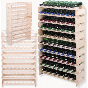Stojan na víno Stojan na víno modulární regál na lahve 10x8 lahví VELKÝ, MONTÁŽ BEZ NÁŘADÍ
